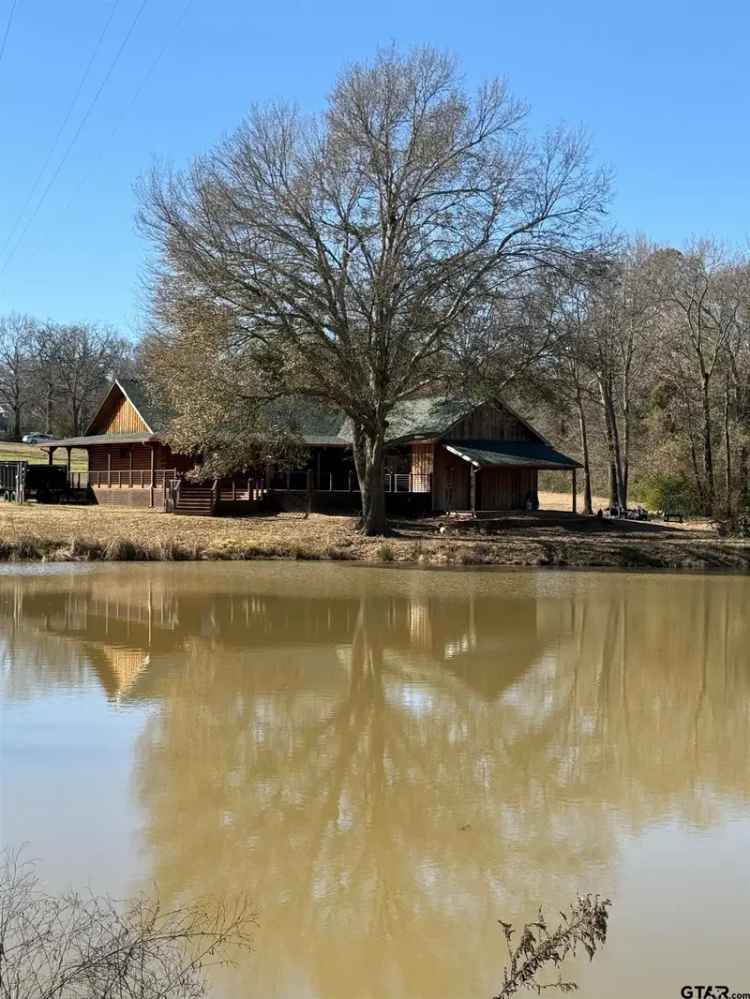 Buy Satterwhite Log Home with Lake on 11.86 Acres Near Town