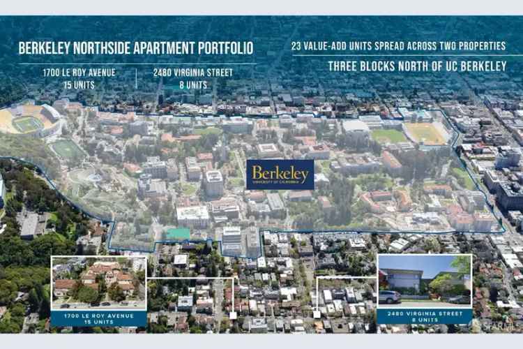 Buy apartment building with courtyard in Berkeley near UC Berkeley