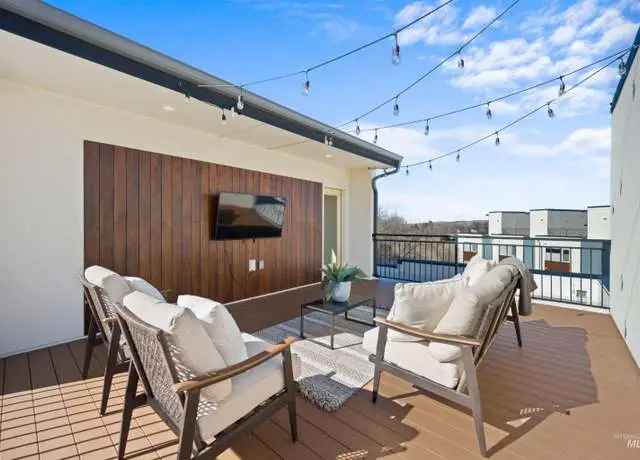 Stylish townhome for sale in Boise with rooftop views and modern features