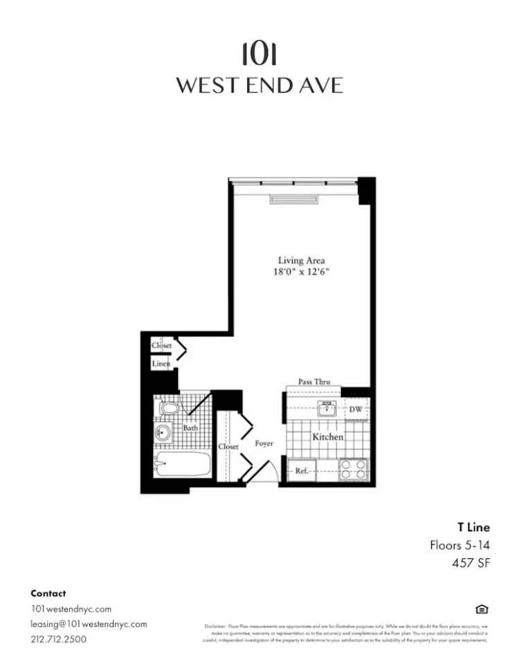 Rent Classic Finish 1 Bedroom Apartment Unit at 101 West End