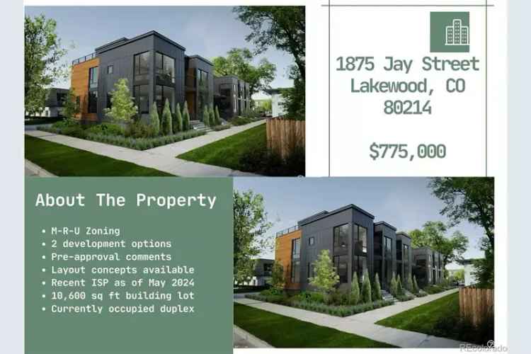 Buy Duplex in Lakewood with Multi Unit Development Opportunity