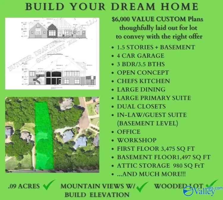 Buy Lot in High Mountain Estates with Scenic Views and Custom Floor Plan