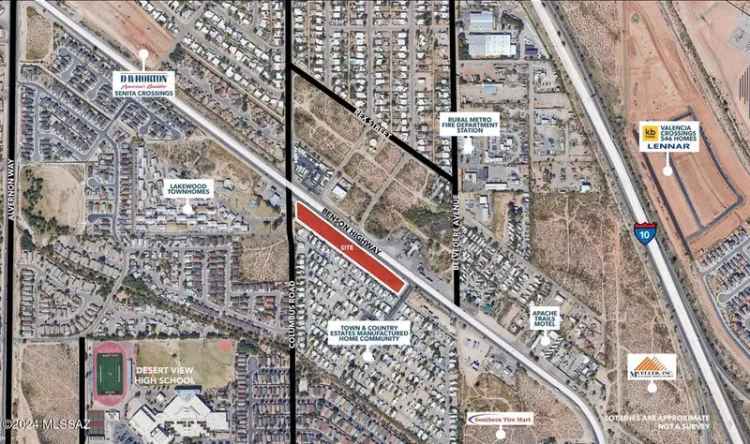 Buy commercial land in Tucson AZ with highway frontage and CB-2 zoning