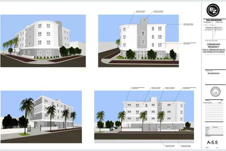 Development opportunity for apartment building on Crenshaw Blvd with approved plans