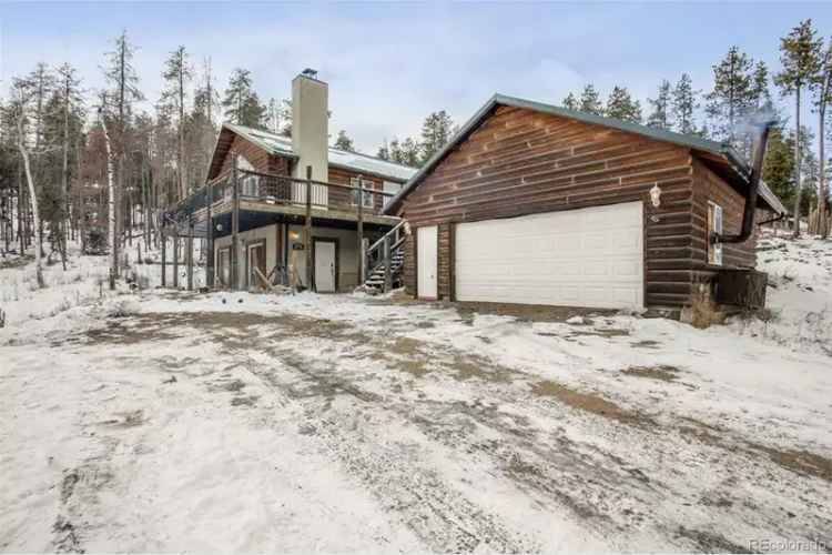 Buy Log Home in Evergreen with Gourmet Kitchen and Cozy Fire Pit