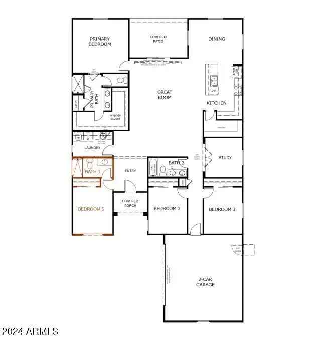 Buy House with 4 Bedrooms and 3 Bathrooms in Hualapai Floor Plan