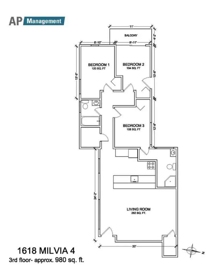 Rent 3 Bedroom Apartment Unit in Berkeley with Great Amenities