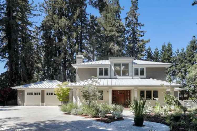 Buy Custom Home with 6 Bedrooms in West Menlo Park's Prime Cul-de-Sac