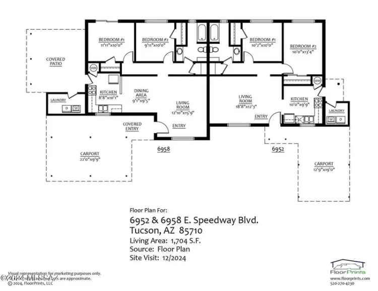 Duplex for Rent in Tucson with Spacious Yards and Laundry Facilities