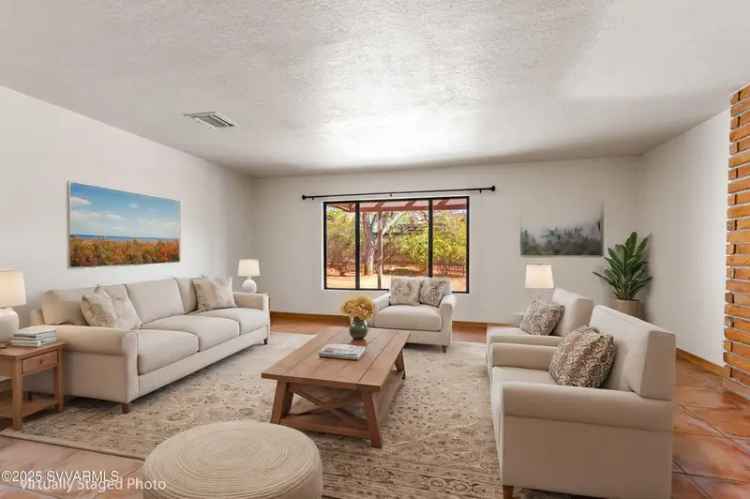 Buy single-level home in West Sedona with fenced backyard and gardens