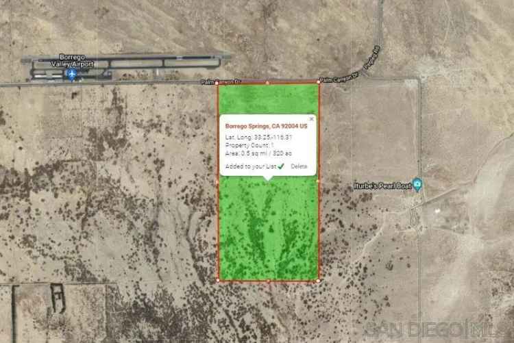 Land For Sale in Borrego Springs, California