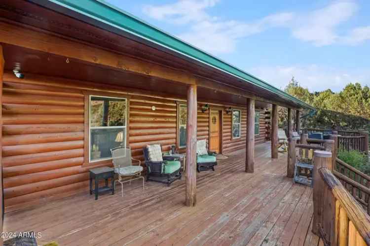 Buy Log Home in Elk Surprise Hillside With Luxury Amenities and Views