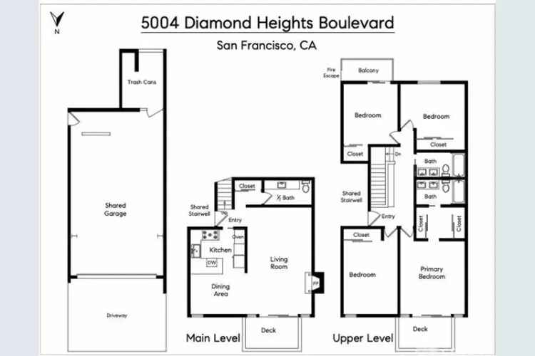 Buy Mid Century Modern Condominium in Diamond Heights with 4 Bedrooms