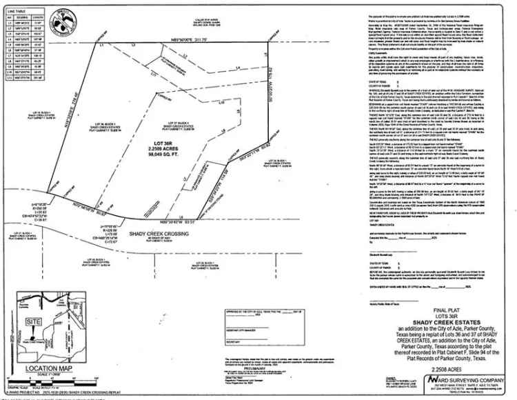 Buy land in Azle Texas with oversized lot and water features