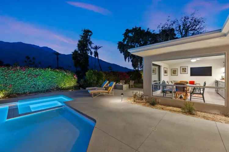 Mid Century Modern Home for Rent in South Palm Springs with Pool and Golf Course Views