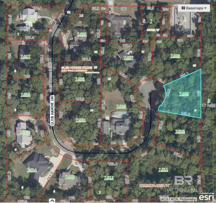 For Sale 5 Lots Residential Land in Fairhope with Mature Trees