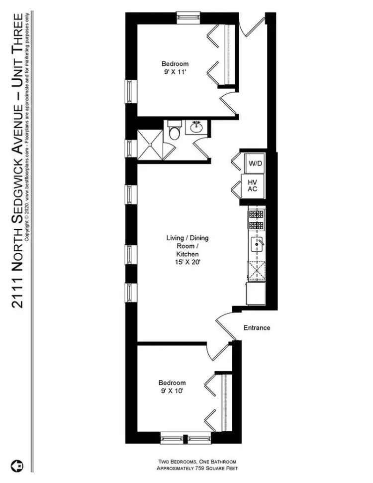 Modern Apartment for Rent with In-Unit Laundry and Hardwood Flooring