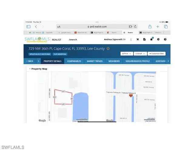 Land For Sale in 729, Northwest 36th Place, Cape Coral, Florida