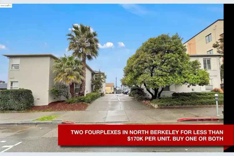 Buy Fourplexes in Berkeley with Strong Rental Potential and Cash Flow