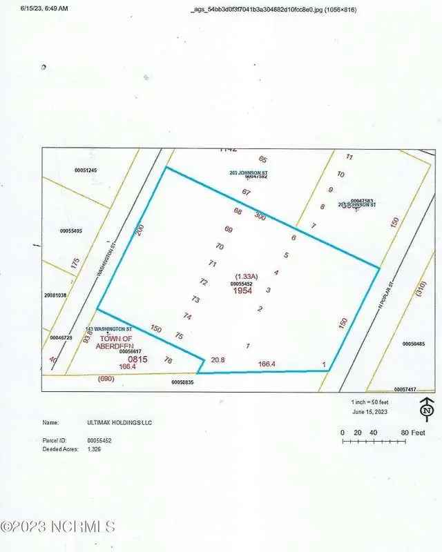 Land For Sale in 1709, North Poplar Street, Aberdeen, North Carolina